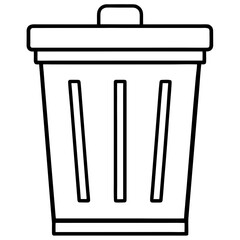 Minimal Trash Bin Vector Icon