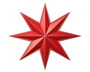 Red Burst Shape Isolated: Starburst Graphic Element