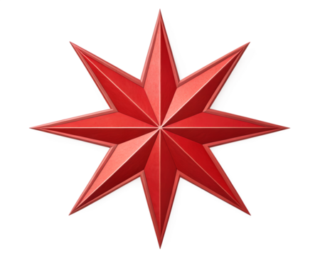 Red Burst Shape Isolated: Starburst Graphic Element
