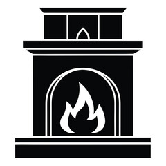 fireplace vector icon