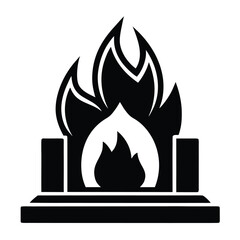fireplace vector icon