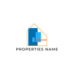 ILLUSTRATION BLUE COLOR HOME. BUILDING ARCHITECTURE SIMPLE MINIMALIST LOGO ICON DESIGN VECTOR. GOOD FOR REAL ESTATE, PROPERTY INSDUSTRY