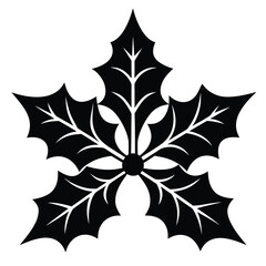 holly leaves vector icon