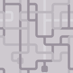 Seamless pattern of water infrastructure - connecting pipes geometric maze design. Utility piping background.
