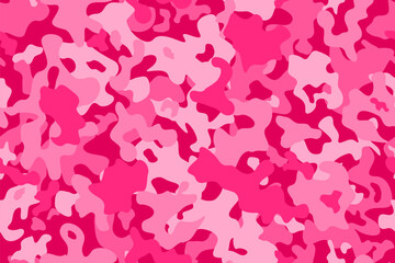 Pink camouflage vector pattern. Quirky design fashion print - seamless texture.