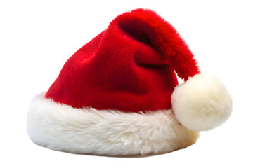 Classic Santa Hat Isolated on Transparent Background