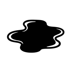 Abstract Black Liquid Puddle or Blob Vector - Simple Spill Mark Design Element for Backgrounds and Graphics