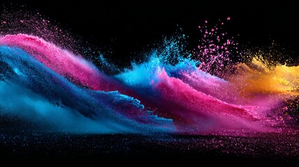 Abstract Colorful Powder Explosion Waves