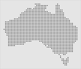 Dotted Halftone Australia Map Vector