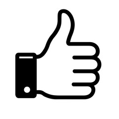 Solid Black Thumbs Up Gesture Icon Vector - Expressing Like, Approval, and Positive Feedback