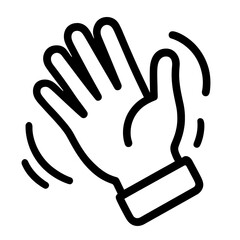 Outline Waving Hand Gesture Icon Vector - Expressing Hello, Goodbye, and Acknowledgment © MDani