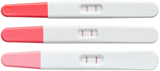 Pregnancy test kits showing positive result