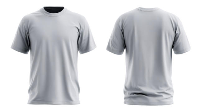 Minimalist white cotton t shirt hanging loosely on clothesline, floating against pure white backdrop, highlighting clean design aesthetic