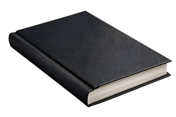 Black book isolated on black background elegant cover texture detail