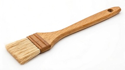 A wooden basting brush isolated on white background