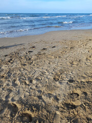 Spiaggia del mare e orizzonte in estate