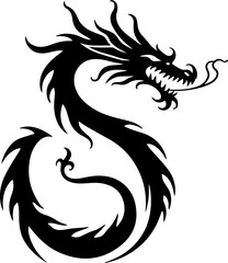 Obraz premium Tribal Dragon Tattoo Silhouettes