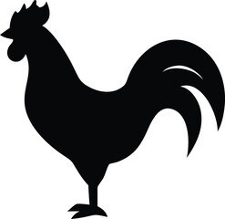 rooster silhouette vector © khurshia