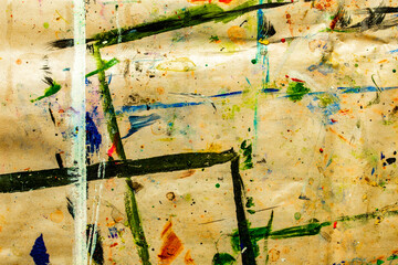 Abstract multicolored background of brush strokes, paint blots
