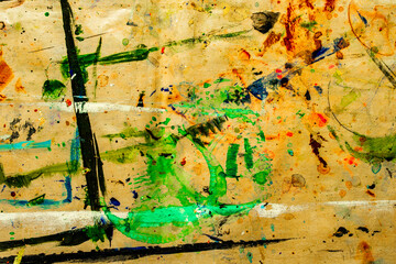 Abstract multicolored background of brush strokes, paint blots