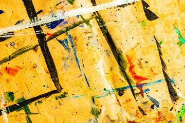 Abstract multicolored background of brush strokes, paint blots