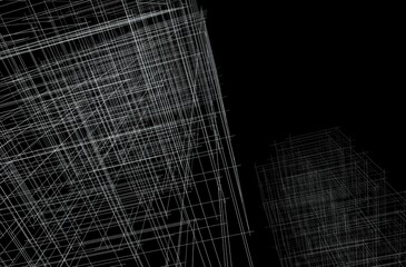Abstract buildings 3d. Architectural background 