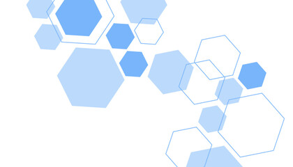 Abstract blue hexagon shape for frame illustration design