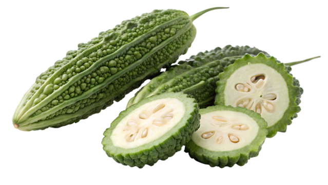 Bitter Melon Isolated: Fresh Green Karela for Healthy Cooking
