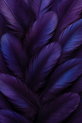 Obraz premium Close-up of vibrant purple feathers with intricate textures and shades