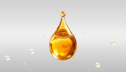 Olive oil or engine oil isolated on white background, 3D illustration.