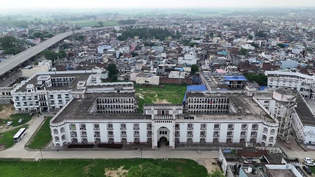 An arial 4k footage of hostel of Darul Uloom univercity of Deoband,&nbsp;Saharanpur
