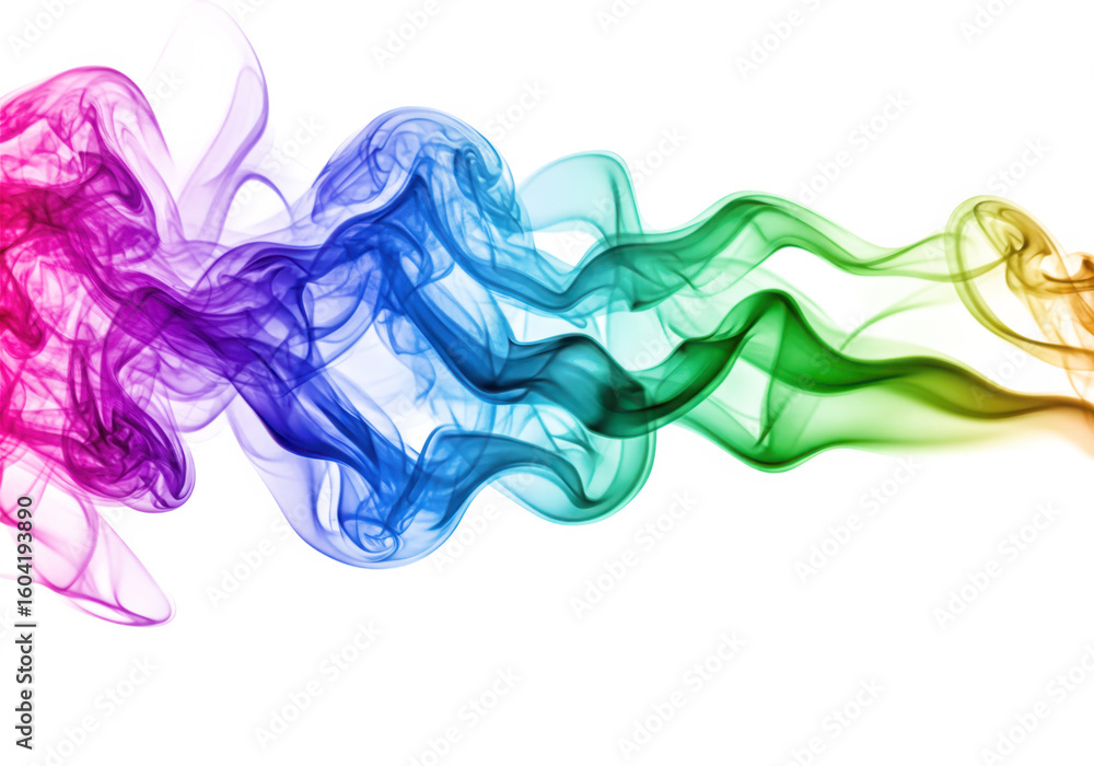 Aufkleber colorful smoke swirls gracefully across an isolated on transparent background, creating an abstract 