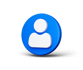 3D User profile icon, representing account, or person in digital platforms.3d illustration