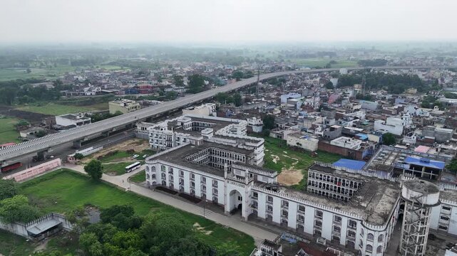 An arial 4k footage of hostel of Darul Uloom univercity of Deoband,&nbsp;Saharanpur