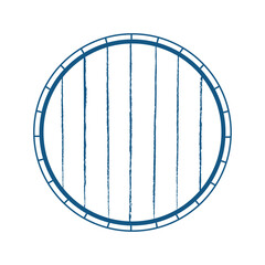 Wooden barrel lid icon isolated on white or transparent background. Line drawing. Vector illustration. Element in outline close-up for Oktoberfest design decoration.
