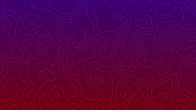 Gradient Topographic Animation | Red & Blue Background | Contour Line Loop 4K
