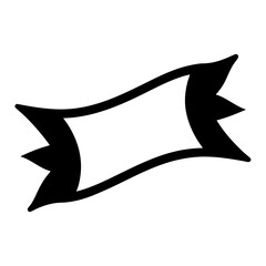 Elegant black ribbon banner design element for heraldic or graphic use