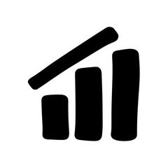 Simple black and white stock market graph or data analysis icon