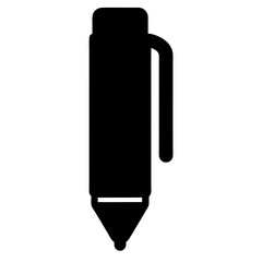 Stylized black and white icon of a travel mug with a handle