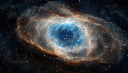 Celestial eye nebula, swirling colors, cosmic dust