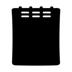 Black and White Notebook Vector Illustration with Rounded Corners and Holes