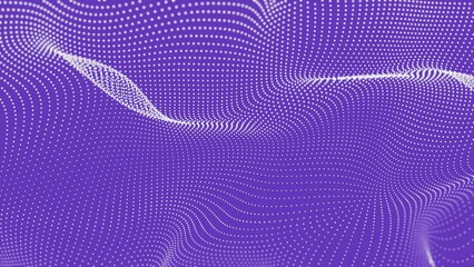 a purple background with a white dotted wave pattern