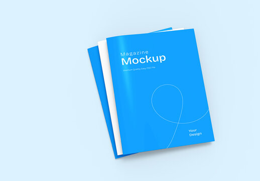 Magazine Mockup Blue Cover