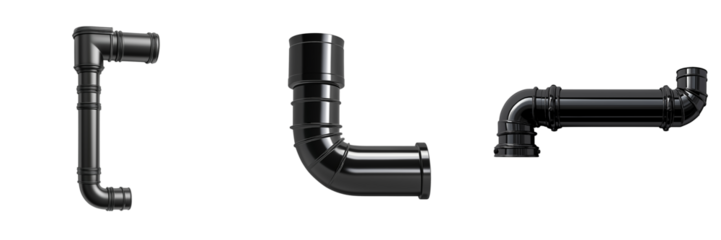 Set of rainwater downpipe, isolated 