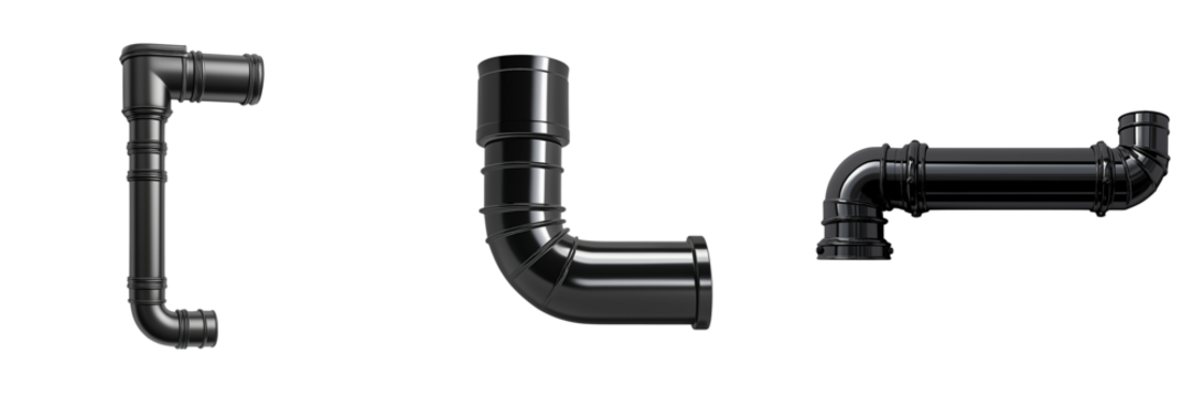 Set of rainwater downpipe, isolated 