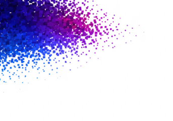 A modern abstract background features a colorful pixelated design, isolated on transparent background