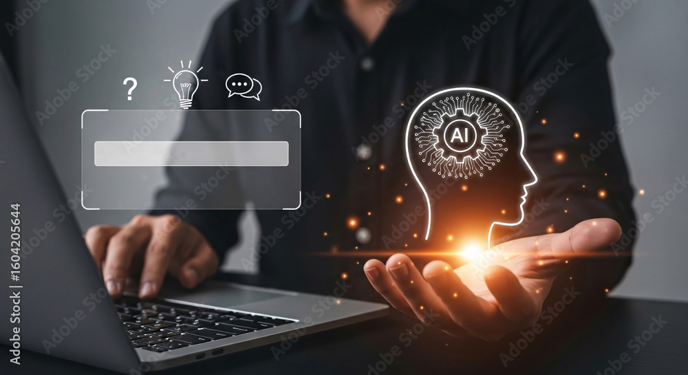Poster unlock ai innovation with intuitive human interface and digital brainstorming tools for future busin