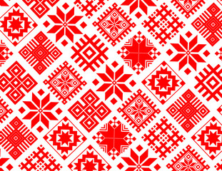 Slavic Ornamental Diamond Pattern. Belarusian Ethnic Folk Design