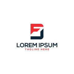 letter mark FD unique shape logo design concept geometric creative