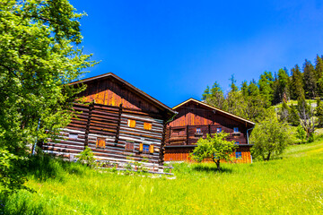 House Alm Hut Huts with mountain views in Tyrol Austria.